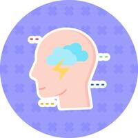 Brainstorm Flat Sticker Icon vector