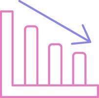Line chart Linear Two Colour Icon vector