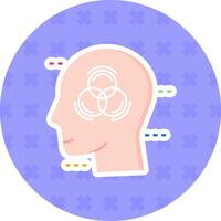 emocional inteligencia plano pegatina icono vector