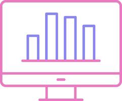 Online Bar Chart Linear Two Colour Icon vector