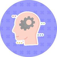 Thinking Flat Sticker Icon vector