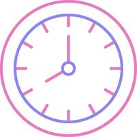 Wall Clock Linear Two Colour Icon vector