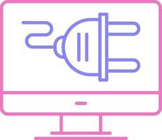 Plug Linear Two Colour Icon vector