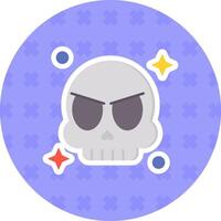 Skull Flat Sticker Icon vector