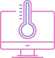 temperatura lineal dos color icono vector