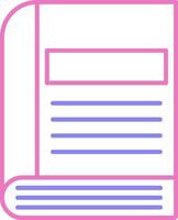 Book Linear Two Colour Icon vector