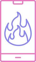 Flame Linear Two Colour Icon vector