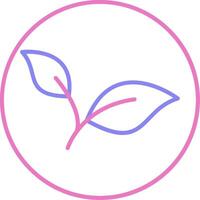 Leaves Linear Two Colour Icon vector