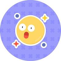 Surprised Flat Sticker Icon vector