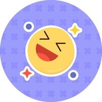 Laugh Flat Sticker Icon vector