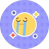 Cry Flat Sticker Icon vector
