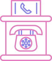 Telephone Booth Linear Two Colour Icon vector