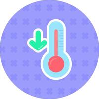 Low temperature Flat Sticker Icon vector