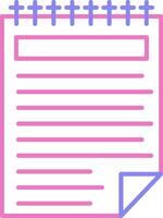 Note Linear Two Colour Icon vector