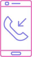 Incoming Call Linear Two Colour Icon vector