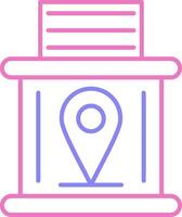 Telephone Booth Linear Two Colour Icon vector