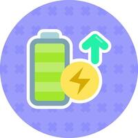 Battery full Flat Sticker Icon vector