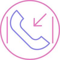 Incoming Call Linear Two Colour Icon vector