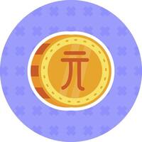 nuevo Taiwán dólar plano pegatina icono vector