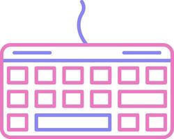 teclado lineal dos color icono vector