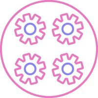 Gears Linear Two Colour Icon vector