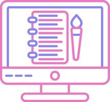 Sketchbook Linear Two Colour Icon vector