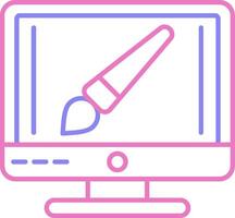 Brush Linear Two Colour Icon vector