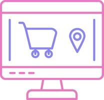 Online Order Linear Two Colour Icon vector