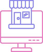 Online Shopping Linear Two Colour Icon vector