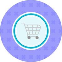 Shopping cart Flat Sticker Icon vector