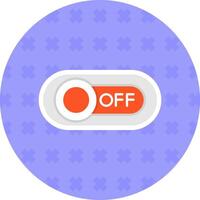 Off Flat Sticker Icon vector