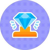 diamante plano pegatina icono vector