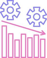 administración lineal dos color icono vector