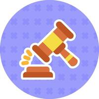 Gavel Flat Sticker Icon vector