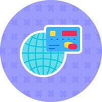 Global Flat Sticker Icon vector