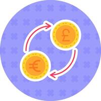 Currency exchange Flat Sticker Icon vector