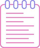 Note Pad Linear Two Colour Icon vector