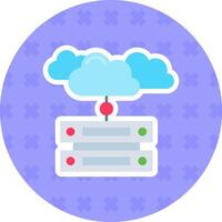 Cloud data Flat Sticker Icon vector