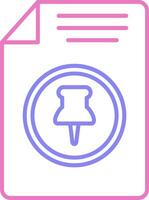 Paper Clip Linear Two Colour Icon vector