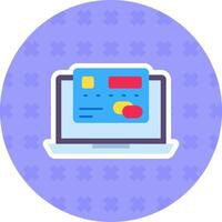 Laptop Flat Sticker Icon vector