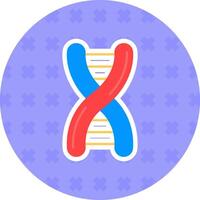 Dna Flat Sticker Icon vector