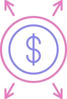 Dollar Linear Two Colour Icon vector