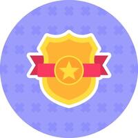 Shield Flat Sticker Icon vector