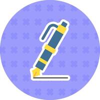 Fountain pen Flat Sticker Icon vector