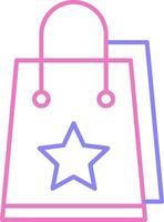 Shopping Bag Linear Two Colour Icon vector
