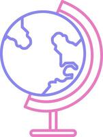 Earth Globe Linear Two Colour Icon vector