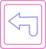 Curved Arrow Linear Two Colour Icon vector