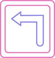 Turn Left Linear Two Colour Icon vector