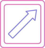 Arrow Upper Right Linear Two Colour Icon vector