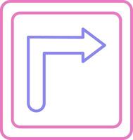 Turn Right Linear Two Colour Icon vector